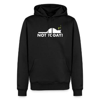 Pas aujourd’hui – Drôle de dicton de chat - Sweat à capuche Premium bio Homme - noir - Devant - Nico (187cm)