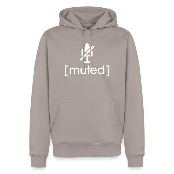 muted gamer - streamer gaming icon - Men’s Premium Organic Hoodie - taupe - Front - Nico (187cm)