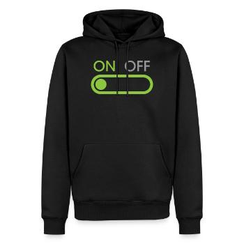 on button - Streamer und Gamer - Männer Premium Bio Hoodie - Schwarz - Vorne - Nico (187cm)