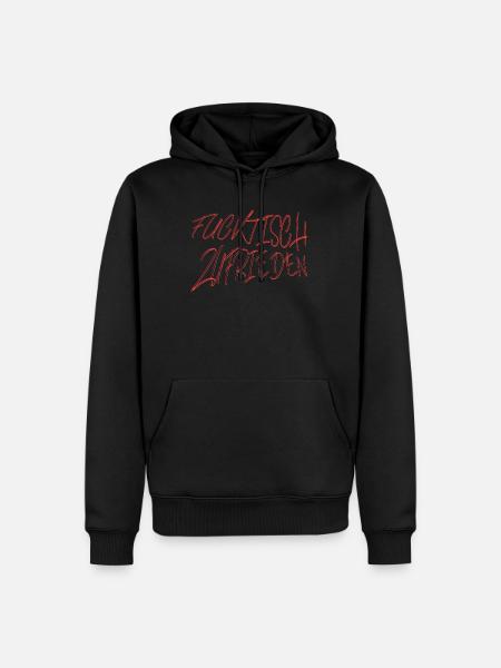 fucktisch zufrieden - Männer Premium Bio Hoodie - Schwarz