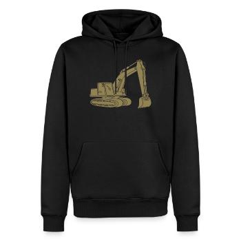 Excavator Silhouette Construction Equipment Operator Civil Engineering - Men’s Premium Organic Hoodie - black - Front - Nico (187cm)