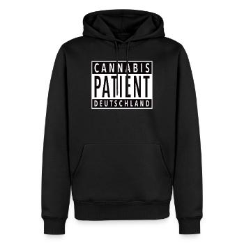 Cannabis Patient Deutschland - Männer Premium Bio Hoodie - Schwarz - Vorne - Nico (187cm)