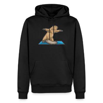 Beaver Yoga Gymnastique - Sweat à capuche Premium bio Homme - noir - Devant - Nico (187cm)