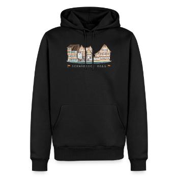 Schwäbisch Hall, Süddeutschland, Zeichnung - Männer Premium Bio Hoodie - Schwarz - Vorne - Nico (187cm)