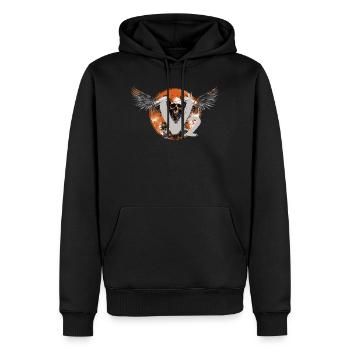 V2 Skull Moto Chopper Design Bobber - Sweat à capuche Premium bio Homme - noir - Devant - Nico (187cm)
