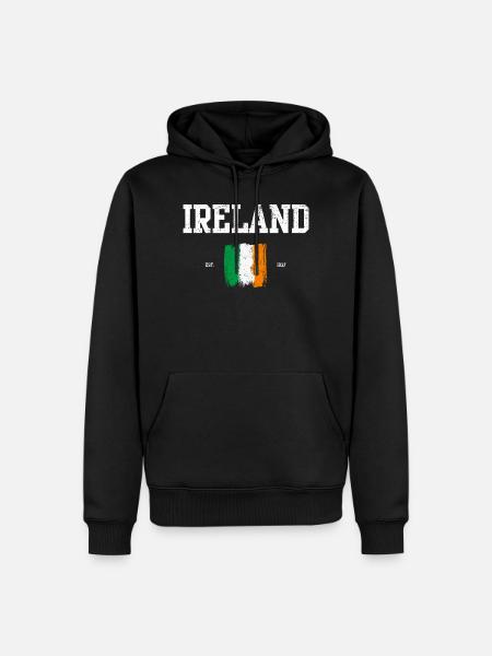 Ireland Flag Brushstroke Design - Men’s Premium Organic Hoodie - black