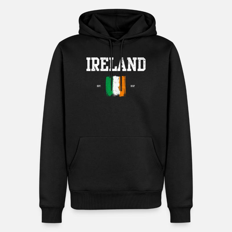 Drapeau de l’Irlande Brushstroke Design - Sweat à capuche Premium bio Homme - noir