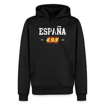 Conception de la carte du patrimoine de l’Espagne - Sweat à capuche Premium bio Homme - noir - Devant - Nico (187cm)
