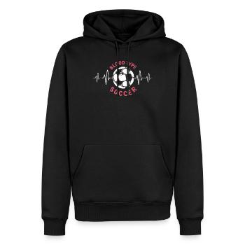 Football de groupe sanguin avec battement de cœur - Clubs Équipes - Sweat à capuche Premium bio Homme - noir - Devant - Nico (187cm)