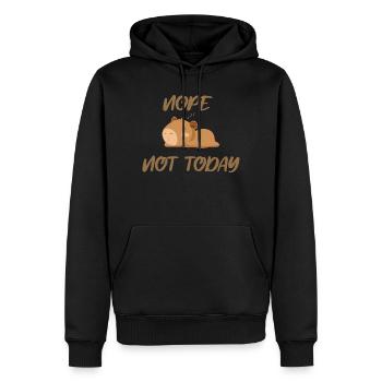 Non, pas aujourd’hui capybara - Sweat à capuche Premium bio Homme - noir - Devant - Nico (187cm)