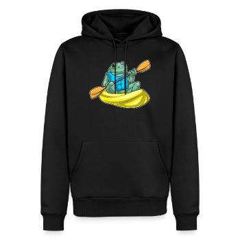 Frosch kleines Boot - Männer Premium Bio Hoodie - Schwarz - Vorne - Nico (187cm)