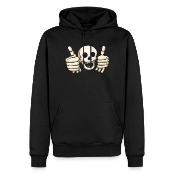 OKI Skull - Men’s Premium Organic Hoodie - black - Front - Nico (187cm)