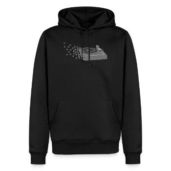 Plattenspieler Pixelart - Männer Premium Bio Hoodie - Schwarz - Vorne - Nico (187cm)