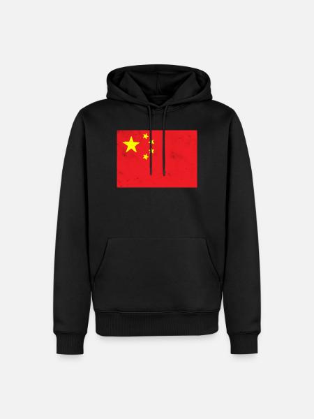 Flag of China - Men’s Premium Organic Hoodie - black