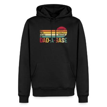 Rétro Dad-A-Base Coucher de soleil Illustration - Sweat à capuche Premium bio Homme - noir - Devant - Nico (187cm)