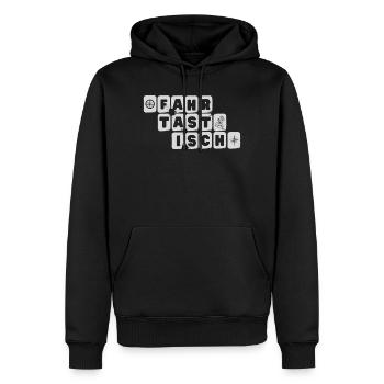 fahrtastisch - fantastisch, Wortspiel, Radsport - Männer Premium Bio Hoodie - Schwarz - Vorne - Nico (187cm)