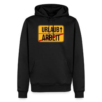 Urlaub Arbeit Wegweiser Design - Männer Premium Bio Hoodie - Schwarz - Vorne - Nico (187cm)