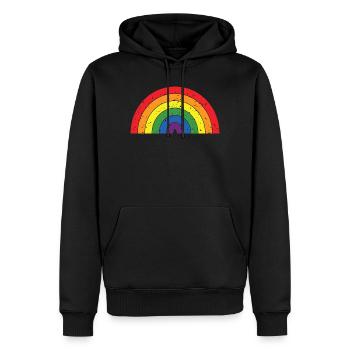Regenbogenfarben Pride Month LGBTQ+ Grunge Textur - Männer Premium Bio Hoodie - Schwarz - Vorne - Nico (187cm)