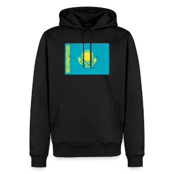 Drapeau du Kazakhstan - Sweat à capuche Premium bio Homme - noir - Devant - Nico (187cm)