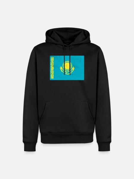Flag of Kazakhstan - Men’s Premium Organic Hoodie - black