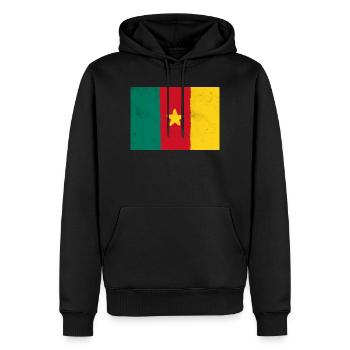 Drapeau du Cameroun - Sweat à capuche Premium bio Homme - noir - Devant - Nico (187cm)