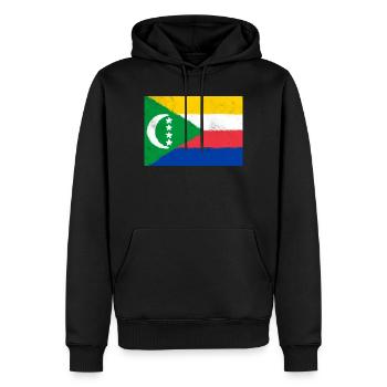 Drapeau des Comores - Sweat à capuche Premium bio Homme - noir - Devant - Nico (187cm)