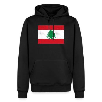 Flagge des Libanon - Männer Premium Bio Hoodie - Schwarz - Vorne - Nico (187cm)
