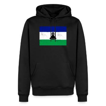 Drapeau du Lesotho - Sweat à capuche Premium bio Homme - noir - Devant - Nico (187cm)