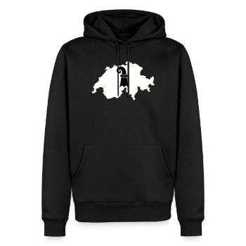 Basel-Stadt, Schweiz - Männer Premium Bio Hoodie - Schwarz - Vorne - Nico (187cm)
