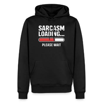 Sarcasme Chargement Drôle Dire Sarcastique Citation Cadeau - Sweat à capuche Premium bio Homme - noir - Devant - Nico (187cm)