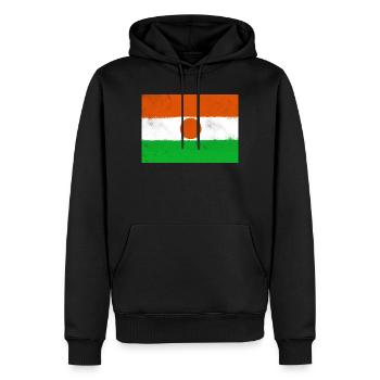 Drapeau du Niger - Sweat à capuche Premium bio Homme - noir - Devant - Nico (187cm)