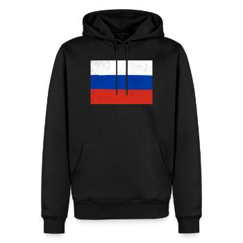 Drapeau de la Russie - Sweat à capuche Premium bio Homme - noir - Devant - Nico (187cm)