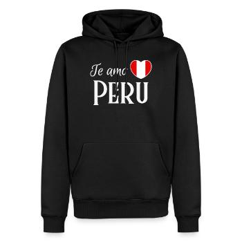 Ich liebe dich, Peru, peruanischer Stolz - Männer Premium Bio Hoodie - Schwarz - Vorne - Nico (187cm)