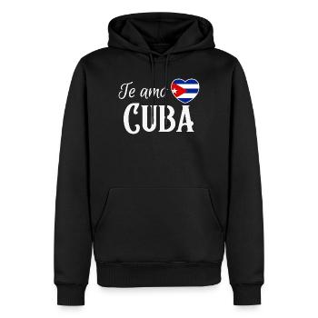 J’adore Cuba, made in Cuba - Sweat à capuche Premium bio Homme - noir - Devant - Nico (187cm)