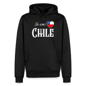 J’aime le Chili, fierté chilienne - Sweat à capuche Premium bio Homme - noir - Devant - Nico (187cm)
