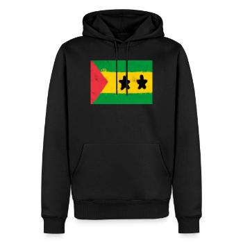 Drapeau de São Tomé-et-Príncipe - Sweat à capuche Premium bio Homme - noir - Devant - Nico (187cm)