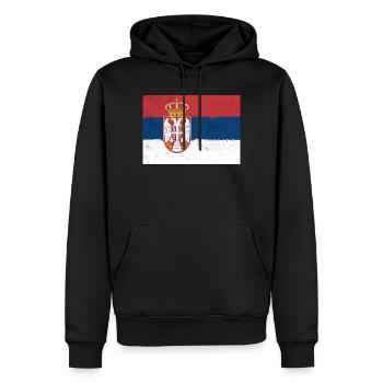 Drapeau de la Serbie - Sweat à capuche Premium bio Homme - noir - Devant - Nico (187cm)
