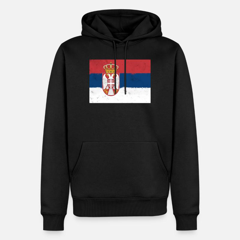 Drapeau de la Serbie - Sweat à capuche Premium bio Homme - noir