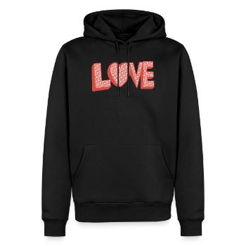 Liebe zum Retro-Stil - Männer Premium Bio Hoodie - Schwarz - Vorne - Nico (187cm)