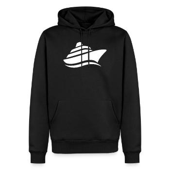 Minimalistische Kreuzfahrt Schiffsreise Silhouette - Männer Premium Bio Hoodie - Schwarz - Vorne - Nico (187cm)