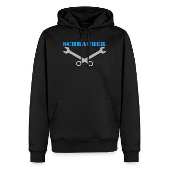 Schrauber , Kultschrauber ........................ - Männer Premium Bio Hoodie - Schwarz - Vorne - Nico (187cm)