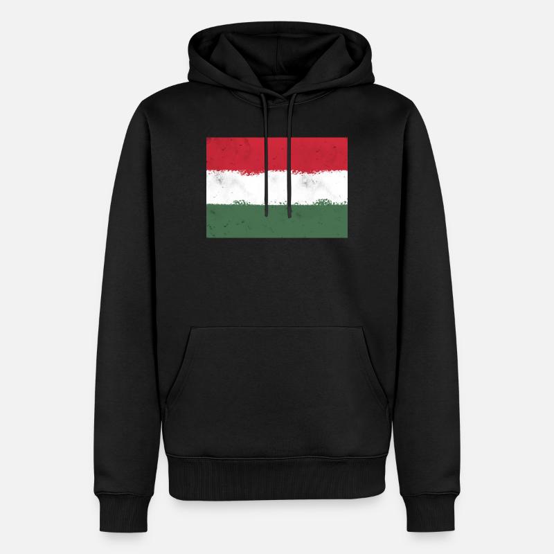 Flagge von Ungarn - Männer Premium Bio Hoodie - Schwarz