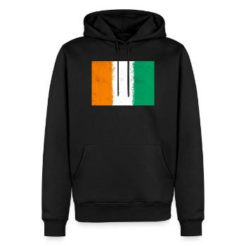 Drapeau de la Côte d’Ivoire - Sweat à capuche Premium bio Homme - noir - Devant - Nico (187cm)