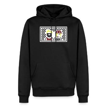PETSCII: the band band - Männer Premium Bio Hoodie - Schwarz - Vorne - Nico (187cm)