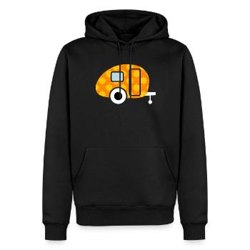 Caravan Caravan Flowers Camping Retro Vintage Fan - Men’s Premium Organic Hoodie - black - Front - Nico (187cm)
