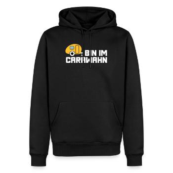 Caravan Wohnwagen Camping coole Sprüche Wahnsinn - Männer Premium Bio Hoodie - Schwarz - Vorne - Nico (187cm)
