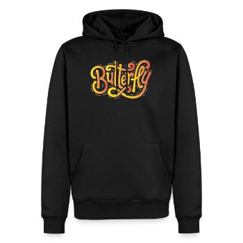 Butterfly - Men’s Premium Organic Hoodie - black - Front - Nico (187cm)