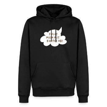Nuage de café Bulle de dialogue Bureau Humour Dictons sympas - Sweat à capuche Premium bio Homme - noir - Devant - Nico (187cm)