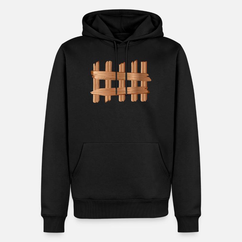 Rustikales Holzzaun Element Holzoptik Motiv - Männer Premium Bio Hoodie - Schwarz