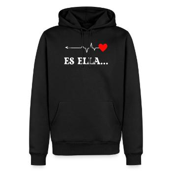Herzschlag Herz Liebe Illustration - Männer Premium Bio Hoodie - Schwarz - Vorne - Nico (187cm)
